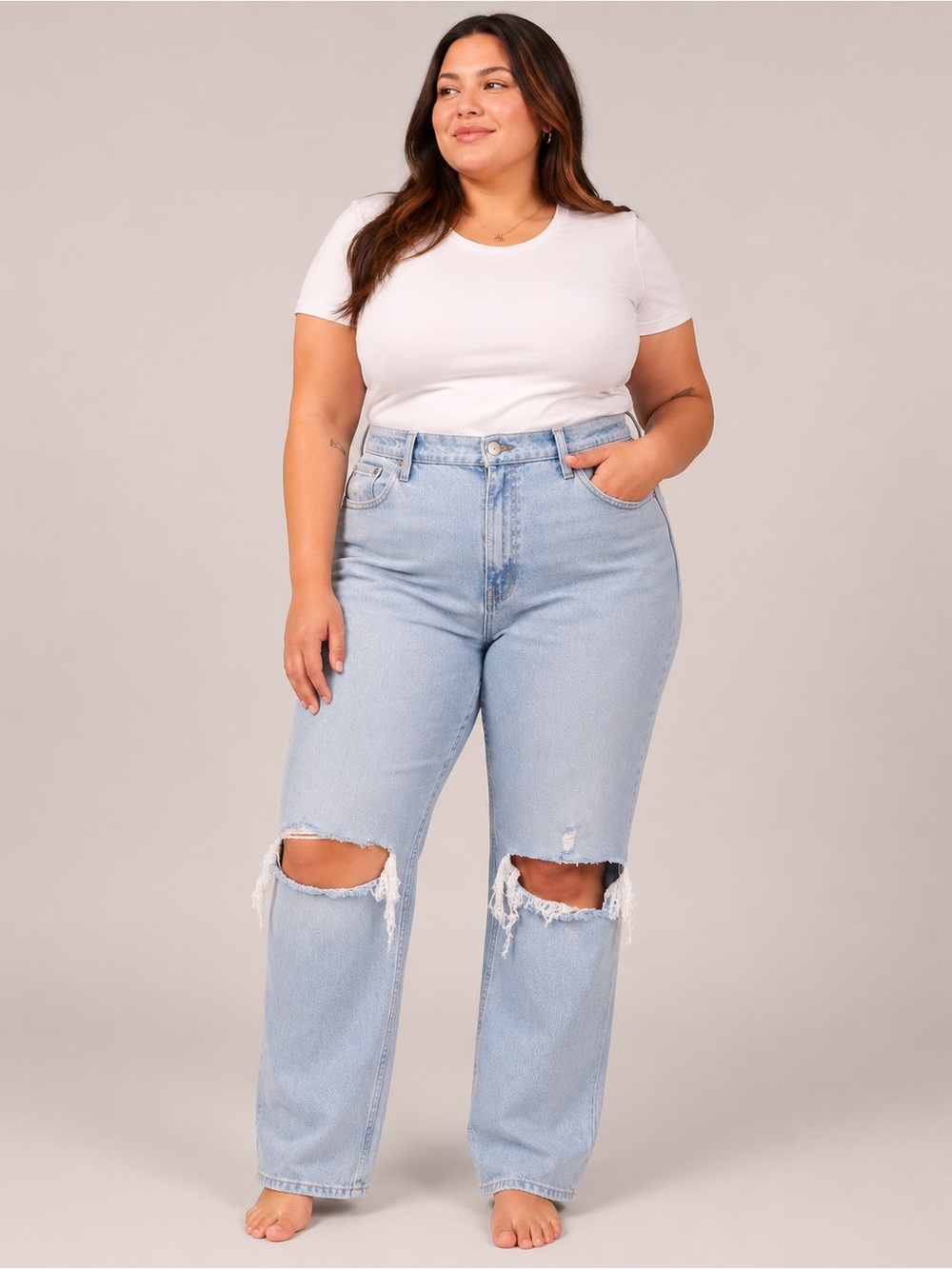 NWT Abercrombie & Fitch The 90's Straight Ultra High Rise Light Wash Jeans